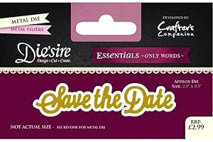 Crafter's Companion Diesire-Essentials Only Words-Save the Date, Metal, 6.3 x 9.7 x 0.1 cm