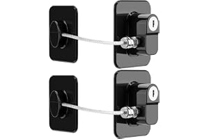 Lonimia 2Pack Refrigerator Lock, Heavy Duty Fridge Combination Lock For Cabinets, Drawers, Safety Easy Install No Keys Needed (Black, 6Cm)