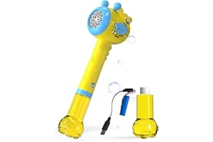 PHNIXGAM Kids Bubble Machine with Rechargeable Battery, Children's Hand-held Bubble Machine Wand, Portable Birthday Festivals Toy Gifts, for Toddlers Ages 3 + Boys Girls