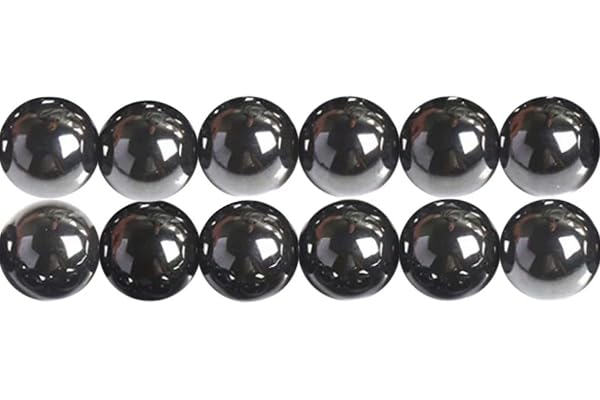 SKYBEADS Perles en Hématite Naturelles pour Creation de Bijoux Rondes 6mm Longueur 38-40cm Environ 60 Pcs