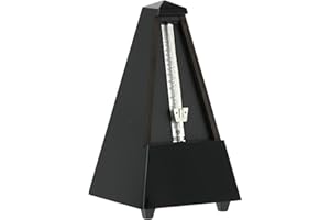 Wittner Metrónomo Taktell Forma de Pirámide Sistema Maelzel Serie 800 - Sin campana - Negro brillante - Mecánico para dar cuerda - No se requieren baterías - Hecho en Alemania