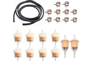 FANNAS Kit Tubo Benzina,10 Filtro Benzina Auto+10 Fascette Stringitubo Benzina+1 Pcs 2M Tubo Gasolio,Filtro Benzina Moto Filtro Carburante Auto per Tosaerba Auto Moto Scooter Ciclomotore