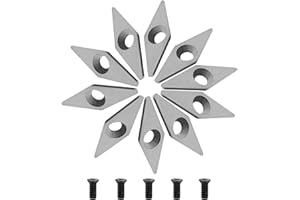 OUGPIU 10PCS Inserts de Coupe en Carbure,10x28mm Inserts en Carbure de Diamant de Remplacement Indexable de Haute Résistance pour Outil Creux de Finition de Tour à Bois avec 5 vis M4