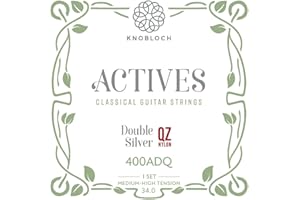 KNOBLOCH STRINGS THE ART OF VIBRATION KNOBLOCH STRINGS - Cuerdas de Guitarra Española | 400ADQ Actives Double Silver | Tensión Media-Alta 34.0 | Graves Brillantes y Agudos Suaves | Sonido Lírico & Potente | Juego cuerdas Flamenca Clásica