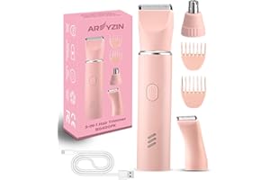 AREYZIN Rechargable Bikini Trimmer Women Body Hair Trimmer Painless Pubic Hair Trimmer for Women Bikini Arms Legs Underarms Lady Shaver for Women,Replaceable Snap-in Ceramic Blades,IPX7,Wet and Dry Use