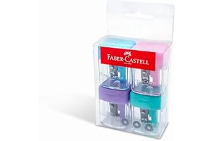 Faber-Castell Minibox Sharpener 4pc Pastel Colours,Suitable for graphite and colour pencils