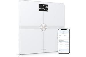 Withings Body+ – inteligentna waga Wi-Fi z funkcją składu ciała, pomiar tkanki tłuszczowej, BMI, masy mięśniowej, wody, aplikacja synchronizacji przez Bluetooth lub Wi-Fi, biała