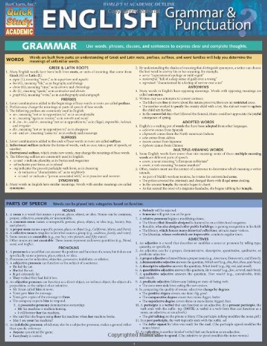 English Grammar & Punctuation (Quick Study Academic) (English Edition) English Grammar & Punctuation (Quick Study Academic) (English Edition)