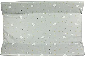 Kikido Colchoneta cambiador universal – 74 x 46 x 10 cm – Estrellas hilantes – Suave tejido con relleno de esponja, fácil de lavar y con dos espuelas de seguridad