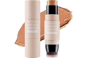 Erinde Contour Foundation Stick with Brush, Highlighter Bronzer Pen, Face Brightens Shades Pencil, Highlighting Shade, Highlight Shaping Stick, Waterproof, Longwear Makeup (#04）