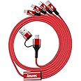 Amuvec Cavo di Ricarica Multi, 3A 1.2M USB A/USB C a 4 in 1 Cavi con Porta 2ip Micro USB Tipo C, per Samsung Galaxy S22 S21 S