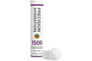 Precision Hydration Elektrolytgetränk - Mehrfachstärke Brauseelektrolyttabletten - Bekämpft Krämpfe - Kalorienarm, Glutenfrei, Vegan/Vegetarisch - (1500mg/l - Lila Rohr), 1 Tube mit 10 Tabletten