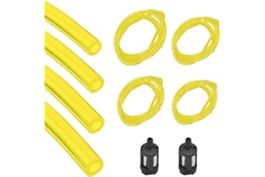 CYNNXIA 4 Sizes Fuel Line Hose Tube Universal Fuel Line Petrol Strimmer Fuel Pipe Replacement Oil Tube Pipe with 2 Pcs Fuel Filters for Chainsaw Weedeater Mower Trimmer Blower (1.5 m*4 Size)