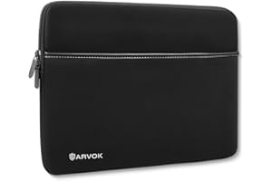 ARVOK Pokrowiec na laptopa 15 15,6 cala 16 cali do MacBooka Air/Pro 15-16 cali, pokrowiec na tablet do HP/Dell/Lenovo/Asus/Acer/Samsung, wodoodporny neoprenowy pokrowiec na laptopa z kieszenią, czarny