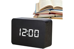 KONGOU Reloj Despertador Digital De Madera, Reloj Digital De Cabecera con Modo Día De La Semana/Fin De Semana, Gran Pantalla, Control De Sonido, Reloj Despertador De Sobremesa para Oficina