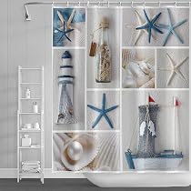 Renaiss Ozean-Duschvorhang 183x183 Cm – Unterwasser-Motiv, Wasserdichtes Polyester