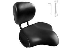 RainFlowwer Bike Seat With Backrest, Oversized Comfortable Ergonomic Design Bicycle Saddle for Men and Women Adjustable Height Bike Saddle for Tricycle Mountain Electric Bike Motorcycle