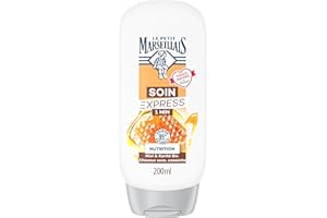 Le Petit Marseillais | Soin Express 1 Min Nutrition Miel & Karité Bio (flacon de 200 ml) – Après-shampooing pour cheveux secs et cassants – 95 % d'ingrédients d'origine naturelle