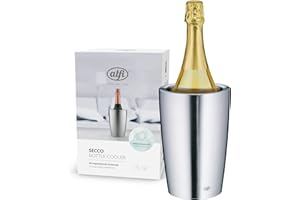 alfi SECCO, raffredda bottiglie in acciaio da 0,70 a 1l, vino, spumante, tiene freddo senza condensa e cubetti di ghiaccio, bevande fredde fino all'ultima goccia, bevande per lavastoviglie, senza BPA
