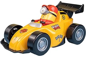 YOLOPARK Minions Despicable Me 4 Toys, Minion Stuart Racer Toy Cars Gifts for Toddler Boys and Girls Age 3 4 5 6 7 8 Year 0ld, Friction Powered Cars Pull Back Minions Action Figure Party Favors