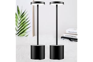 bravzurg Lampe de chevet tactile sans fil LED, 5000mAh 2 pcs lampe de table usb rechargeable, lumiere bureau puissante piles, 3 températures de couleur, pour restaurant, cuisine, exterieur, chevet