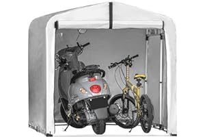 SoBuy Abri de Jardin, Cabane de Jardin Exterieur Imperméable, abri Moto, Garage pour Vélo et Outils, Abri Vélo, Rangement et Stockage, Argent, 159x165x219 cm KLS11-L