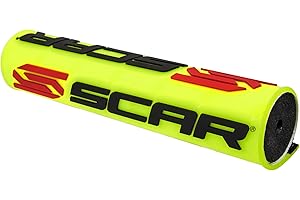 SCAR Paracolpi Coprimanubrio moto cross Protezione Manubrio con traversino - Giallo fluorescente