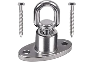 SELEWARE Ceiling Hook Swing Attachments, Silent Ball Bearing Swing Hangers, Heavy Duty 360° Rotate Hammock Hooks for Egg Chair Yoga Hammock Wooden Tree Rope Punching Bag 500KG Capacity