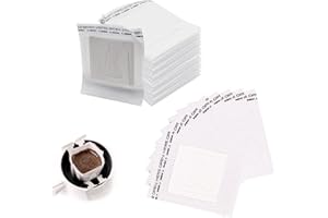 Delamiya 100 filtros de café para camping, bolsas de café con oreja colgante, filtro de papel de café portátil para la mayoría de tazas, viajes, camping, hogar, oficina