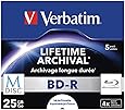 Verbatim MDISC BD-R - 25 GB, 4-fache Brenngeschwindigkeit mit bedruckbarer Oberfläche, 5er Pack Jewel Case