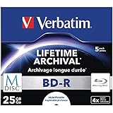 Verbatim 43823 25GB 4x M-Disc BD-R - 5 Pack Jewel Case