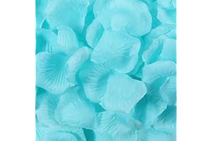 Azexcy Artificiali Petali di Rosa, 1000 pz Petali di Fiori Confetti da Sposa Artificiali Petali di Rosa Finti per Matrimonio, Natale, San Valentine, Blu Verde