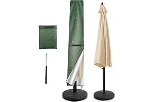 NAKIHOUSE Sonnenschirm Abdeckung Schutzhülle, wasserdichte,Wetterfeste, UV-Anti, Winddicht Schirm Abdeckung für Outdoor Schirme und Marktschirme, (190x30/50cm,Grün)