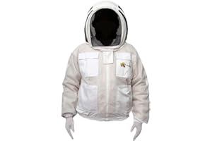PRO GEAR FVJG Veste de protection apicole unisexe 3 couches ultra ventilée pour apiculture, voile d'escrime, veste de style astronaute uniquement avec gants gratuits, blanc XL