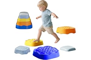 CHIDIAM Stepping Stones for Kids,Non-Slip Balance Toys for Toddlers Age 3-5, Sensory Motor Skills Toys for Autism,Indoor Outdoor Obstacle Course Games for Garden,Backyard & Preschool