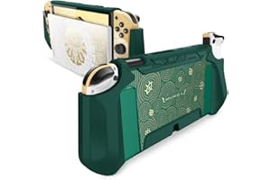 ‎MUMBA Mumba Dockable Case for Nintendo Switch OLED 2021, Blade Series, TPU Grip Protective Case Accessories Compatible with Nintendo Switch OLED 7 Inch and Joy-Con Controller, Viridian