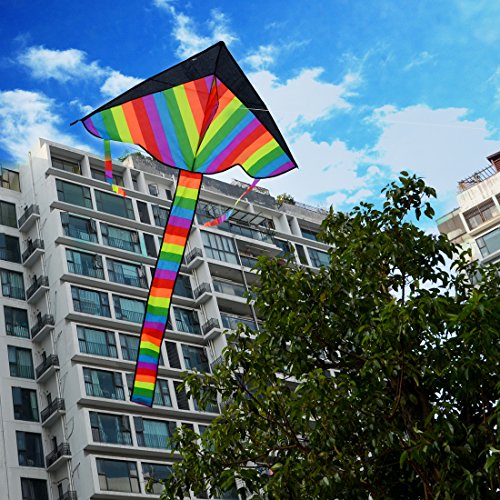 Foxom Rainbow Kite for Kids, Girls, Boys, Toddlers - Most Popular Outdoor Toys, Huge Kite with 50m/164 Feet Flying Line reviews Foxom Rainbow Kite for Kids, Girls, Boys, Toddlers - Most Popular Outdoor Toys, Huge Kite with 50m/164 Feet Flying Line