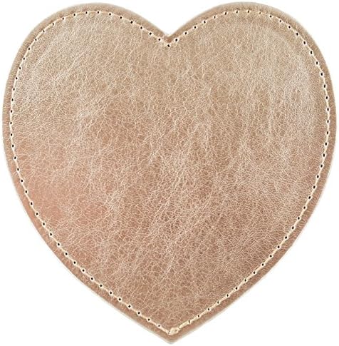 Faux Leather Coasters (x4, Gold Heart)