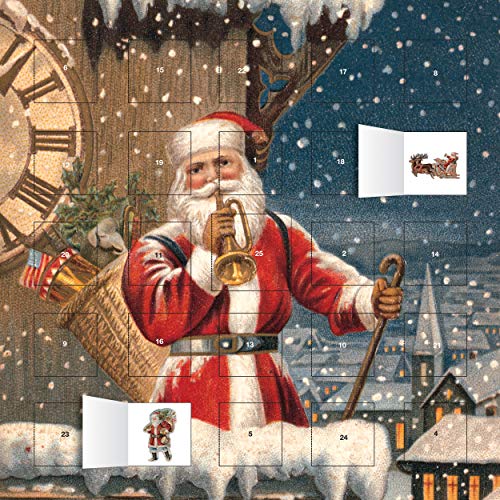 Download Calendrier de l'Avent - Noël - PERE NOEL SOUS LA NEIGE- lutin - FORMAT 30X30cm + offert un agenda de poche 2019