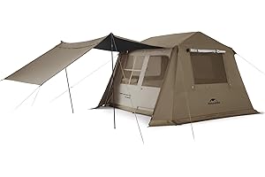 Naturehike Tienda de Campaña 4-6 Personas con Lona de Tienda 6㎡+6,8㎡ Tienda de Campaña Familiar Tienda Pop Up para 4-6 Personas Tienda de Campaña Multifuncional 3 en 1