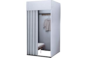 LANBENT Vestuario para vestidor de ropa, portátil, temporal, portátil, plegable, fácil de presentar, para centro comercial y oficina, 200 x 100 x 100 cm (gris)