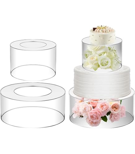 Support à Gâteau Transparent Qaautor - Acrylique 15x15x5cm - Rechargeable Pour Décorations - Mariage/anniversaire