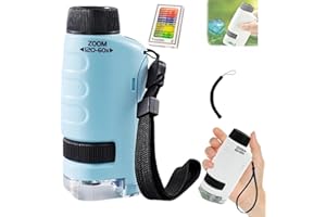 HOIDOKLY Mini Scope for Kids, Minilabsters Miniscope Kids, Portable Mini Labsters Microscope, the Miniscope, Portable Pocket Microscope for Kids, Handheld Microscope for Science Experiments (Blue)