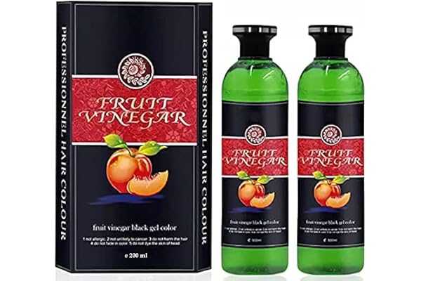 Fruit Vinegar Hair Dye Color for Both Men, Women, Natural & Ammonia Free Color Dye (Black, A/B 100 Ml) (Natural, 1)