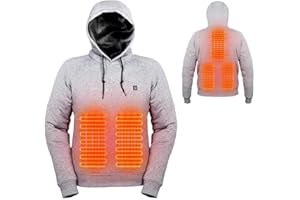 ARVALOLET Heated Jacket, Men Women Harajuku Sweatshirts Cozy USB Rechargeable with 3 Adjustable Temperature Levels Lightweight Heating Jacket 5 Areas Winter Coat for Men and Women for Skiing
