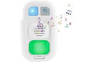 BIGLIGHT Minuterie de brossage des Dents alimentée par Batterie Minuterie de Lavage pour Enfants minuterie de Lavage des Mains Minuterie de Musique 12 chansons avec lumière LED Couleur (Blanc)