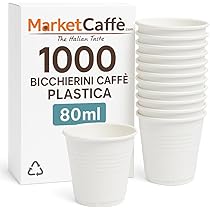 Generico Bicchieri Plastica CAFFE' Da 80 Ml Bianchi O Trasparenti - Foto 8