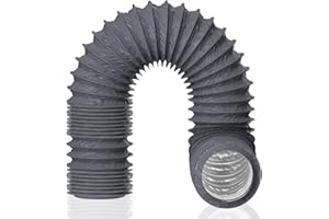 Hon&Guan Abluftschlauch Ø 150mm Max. Länge 5m Flexibel PVC Alurohr Schlauch für Wäschetrockner Dunstabzugshaube,Rohrventilator, Klimaanlage (Grau）