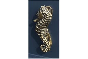 CASAS DOOR FURNITURE Seahorse Door Knocker Antique Brass