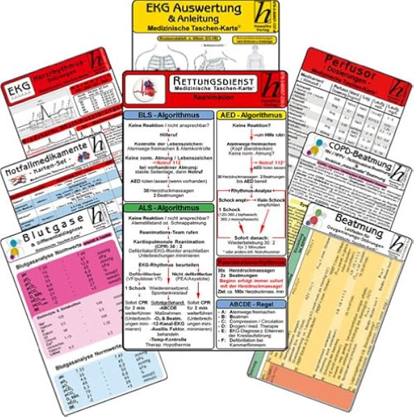 Rettungsdienst Karten Set Professional 11er Set Ekg Herzrhythmusstorungen Notfallmedikamente Reanimation Blutgase Differentialdiagnose Copd Beatmung Perfusor Dosierungen Beatmung Leitfaden Fur Oxygenierungs Storungen Amazon De Hawelka